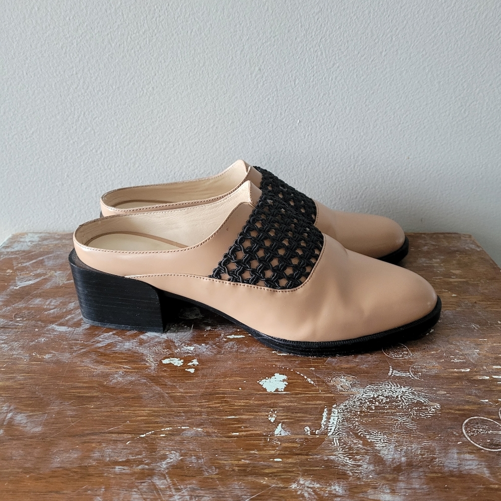 3.1 PHILIP LIM mule with chunky heel and knit elastic detail